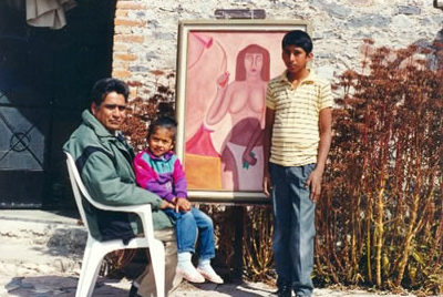 José Cruz con sus hijos Mónica y Josecito